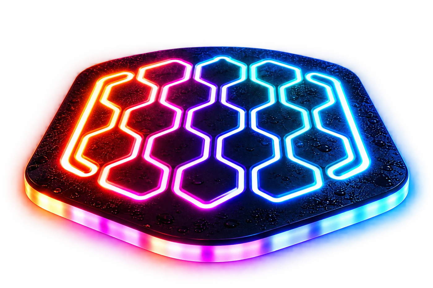 DEXLIT ULTRA panel visualization with multicolored integrated lighting.